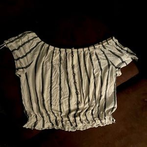 H&M black and white striped shirt